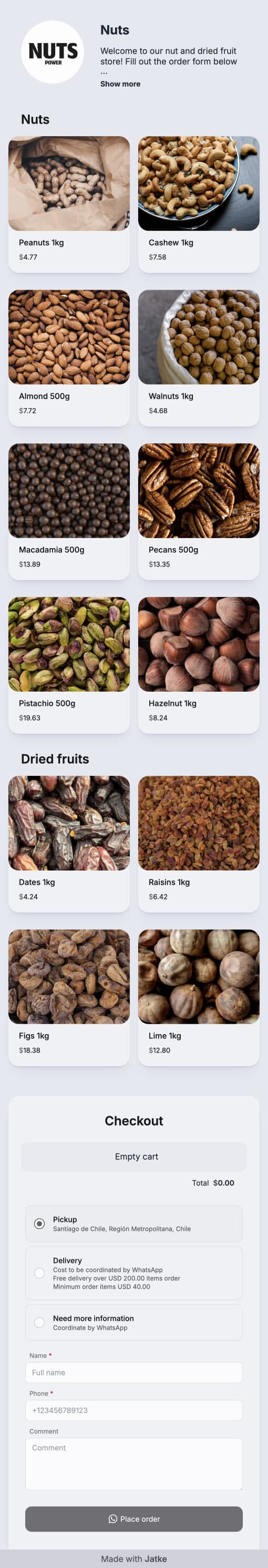 Nuts WhatsApp Catalog Jatke